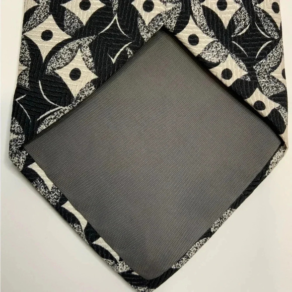 2/$30 CRICKETEER Black/Cream Abstract Silk Tie Eclectic Grandpa Style - Picture 8 of 12